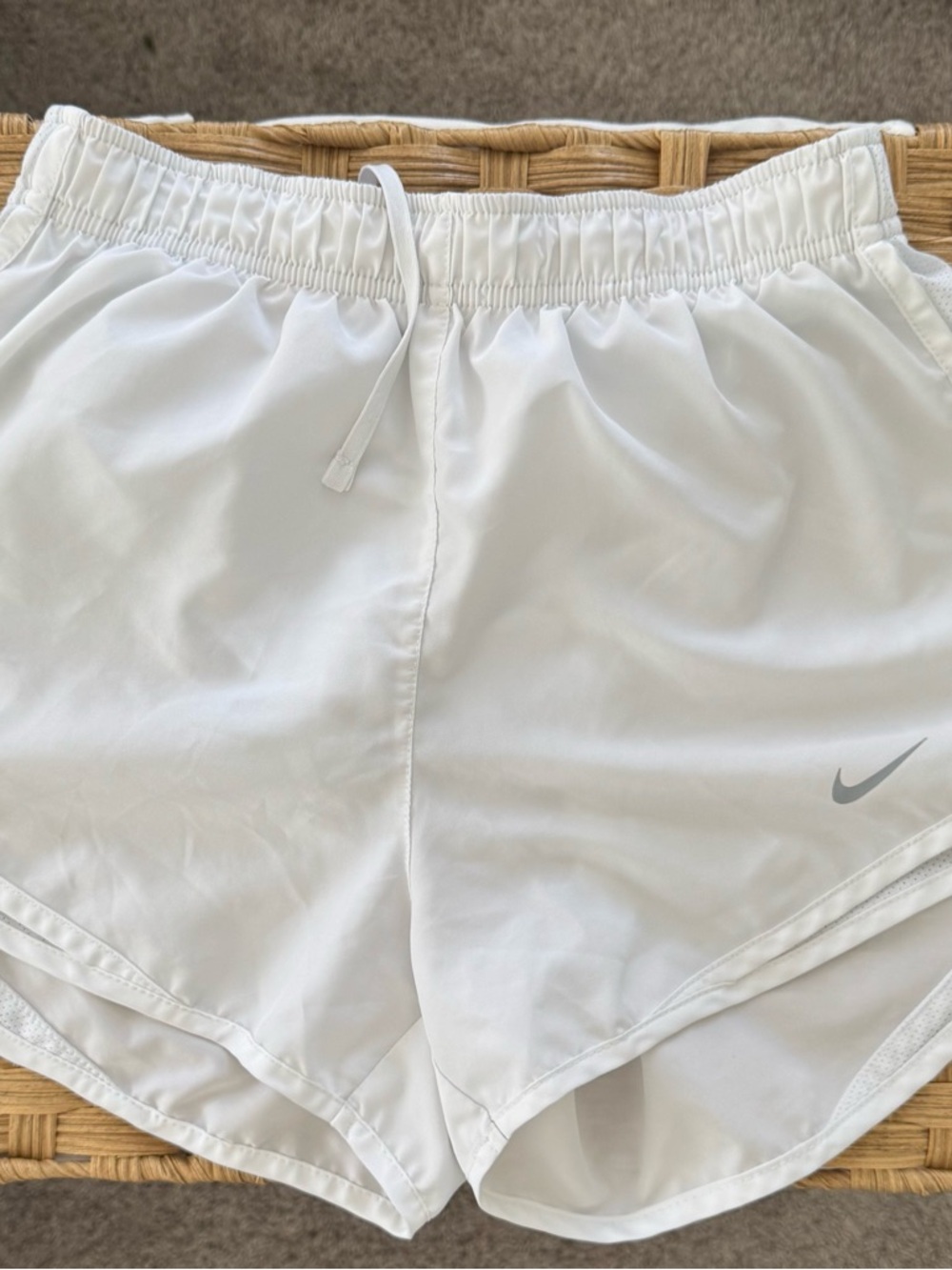 Nike Dri-Fit White Athletic Running Shorts